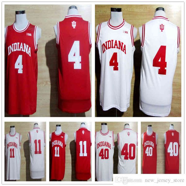 

ncaa indiana hoosiers basketball jerseys stitched college 4 victor oladipo 11 isiah thomas 40 cody zeller shirt jersey red white custom xs-6, Black