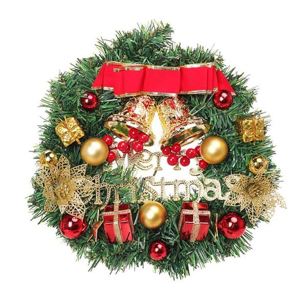 

decorative flowers & wreaths wreath christmas simulation bells snowflakes front door hanging garland festival party decor ornaments 2021