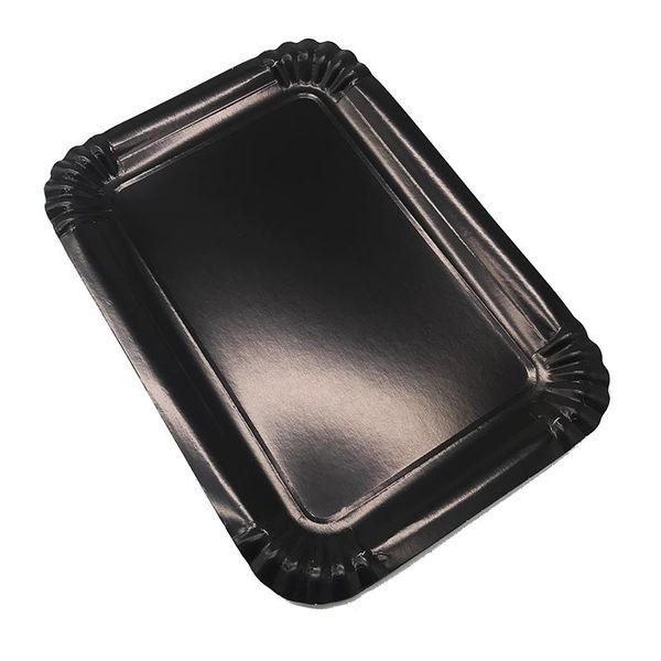 

packaging dinner service 10pcs/lot solid color themed paper plates wedding birthday party decorations black disposable