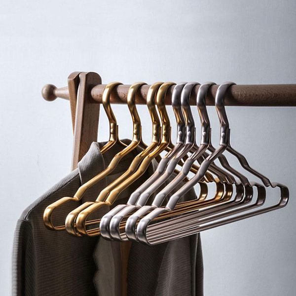 

hangers & racks 10/5pcs hanger durable anti-slip antideformation aluminium alloy closet dress clothing towel multifunction storage rack