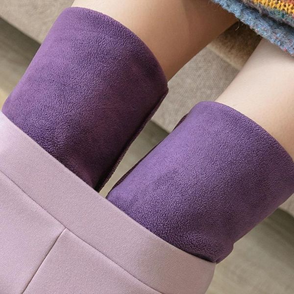 

women's leggings winter women velvet warm pants hight waist solid color legging comfortable keep stretchy, Black