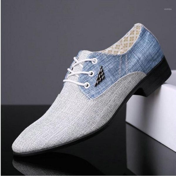 

fashion canvas mens dress shoes pointed toe oxford for men casual formal korean business footwear male1, Black