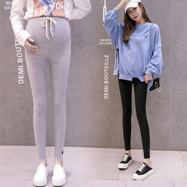 

maternity bottoms pants leggings thin spring and summer track nine point, White