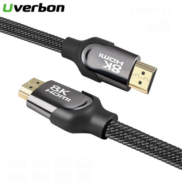 

audio cables & connectors uverbon 8k 60hz cable high speed 7680p 3d video adapter for qled hdtv 1m 1.5m 2m 3m