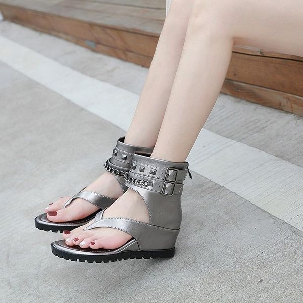 

boots roman clip toe sandals in summer 2021women, Black