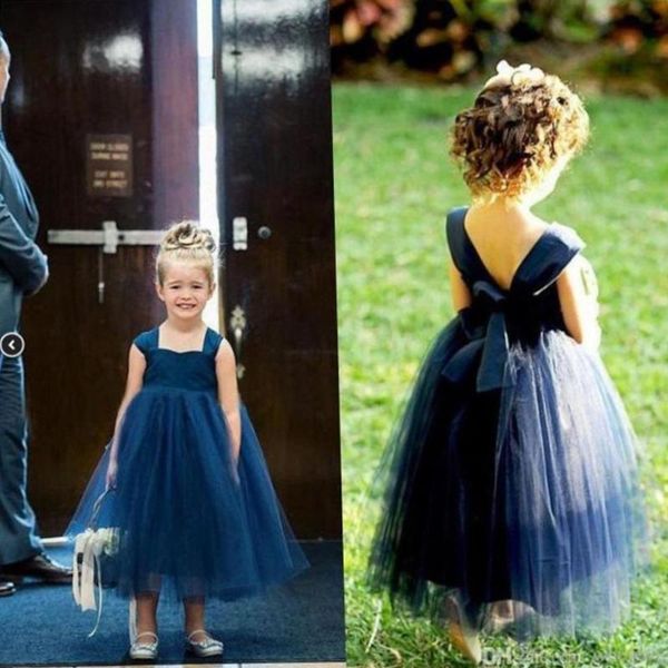 

girl's dresses tulle princess ball gown flower girl for weeding kids navy blue bow children long vestido de fiesta boda, Red;yellow