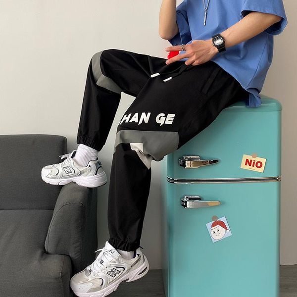 

mens joggers casual pants fitness men sportswear tracksuit bottoms skinny sweatpants trousers black gyms jogger track men's, Black;green