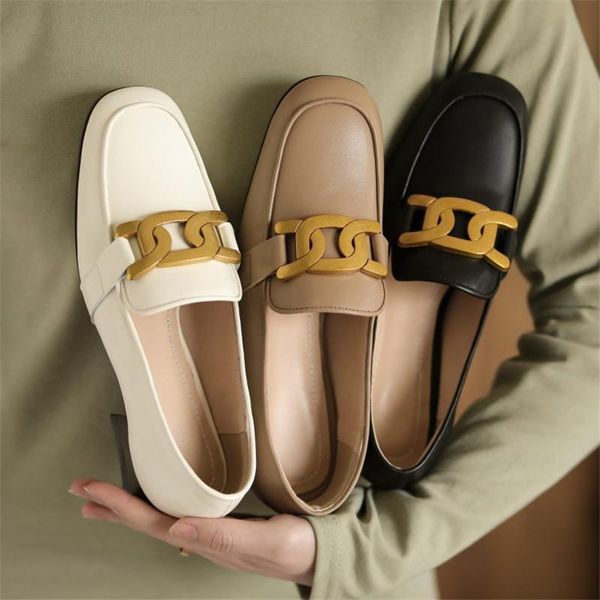 

dress shoes spring women genuine leather round toe chunky heel comfortable and all-match single large size 34-43 item no.a87, Black