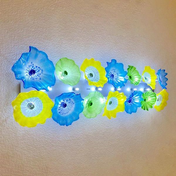 

wall lamp custom flower plates lamps italian design hand blown glass lighting led murano art sconce
