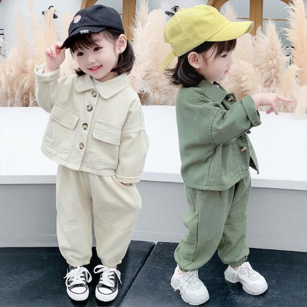 

spring and autumn baby girl suit long sleeve jacket tooling wind boy, White