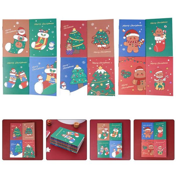 

gift wrap 24pcs christmas pocket notepads cartoon student stationeries (random color)