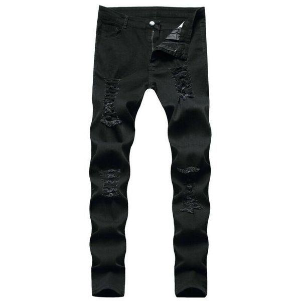 

men's jeans men trousers skinny for man fashion pencil pants black solid color zipper slim fit summer 2021 male clothing, Blue