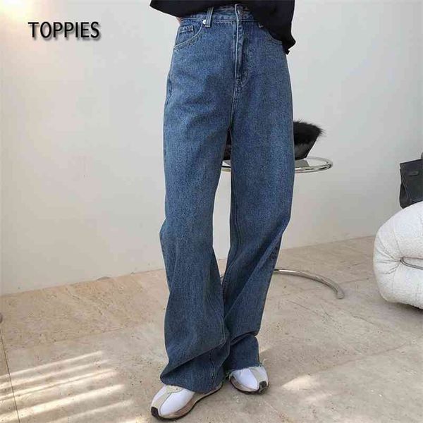 

fashion wide leg pants women jeans overlength high waist female street loose trousers 210421, Black;white