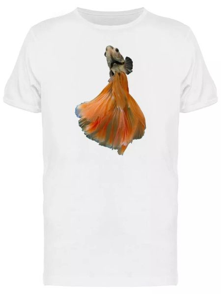 

orange betta swimming up men's tee -image by shutterstock, White;black