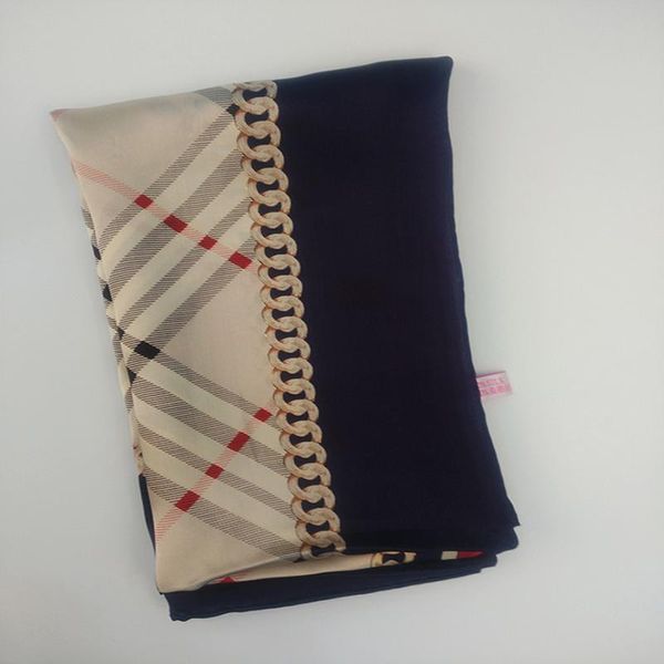 

scarves 2021 spring 100% silk scarf women wraps large square echarpe 110*110cm brand gift european fashion, Blue;gray