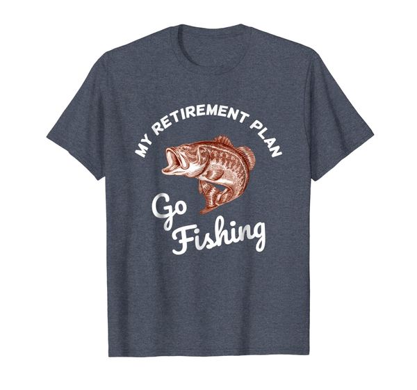 

my retirement plan - go fishing - t-shirt for fishermen, White;black