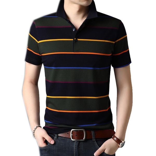 

men's polos mens shirt stripes plus size 4xl brand short sleeve for summer vintage fashion smart casual a07161450, White;black