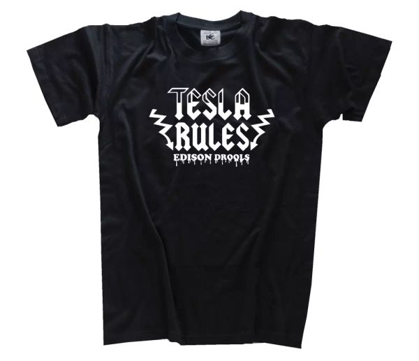 

tesla rules - nikola tesla - energy t-shirt s-xxxl, White;black