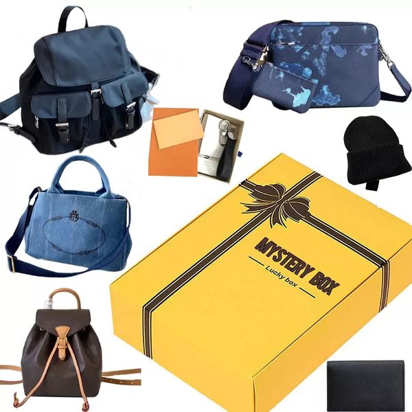 

mystery box bags, boxes random, birthday surprise favors lucky opportunity to get backpacks, keychains hats handbags