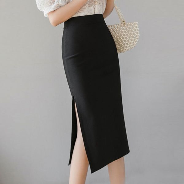 

skirts womens faldas mujer moda high waist skirt women slim split red black pencil skirt office work woman skirts d164 210602