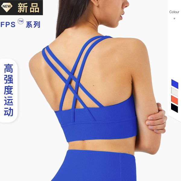 

rib nude feel beauty back cross sports bra running workout vest yoga underwear outfit
