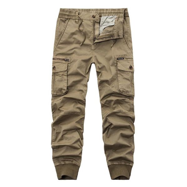 

men's pants 2021 mens cargo men streetwear joggers military casual cotton hip hop pencil male khaki army trousers 38, Black
