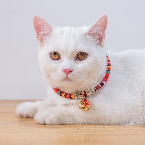 

cat collar 4 color ethnic style adjustable small dog bell positioning pet supplies costumes