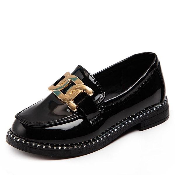 

kids leather shoes for girls children flats pu party shoe toddlers eur size 26~36#, black&red ,5-10 years child flat, Black;grey