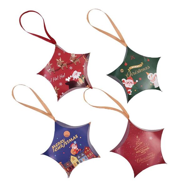 

christmas decorations 20pcs/pack candy box portable three-dimensional pattern santa claus merry kids gifts bag packaging boxes party decor