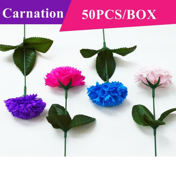 

decorative flowers & wreaths 50pcs artificial flower carnation fake big head soap fowers eternal bouquet valentine's day gift
