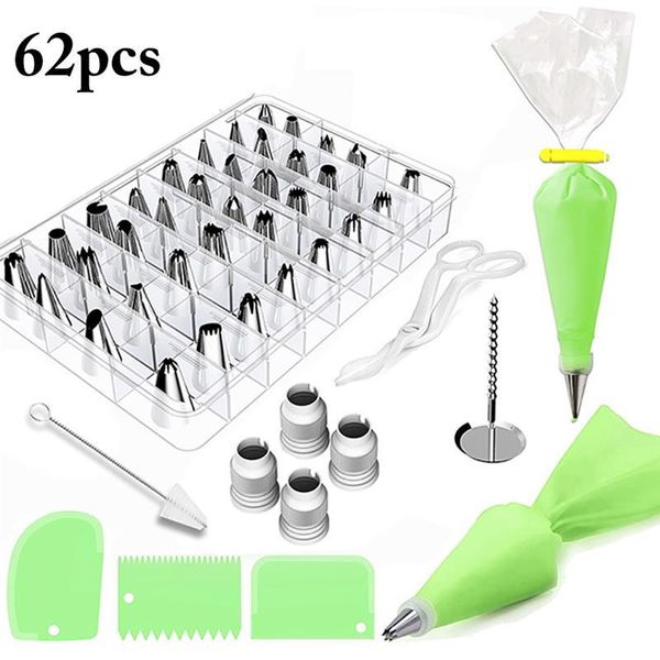 

baking & pastry tools 62pcs/set russian piping icing nozzles cake decoration tips decorating tool fondant bag confectionery