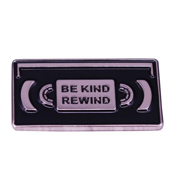 

pins, brooches be kind rewind enamel pin the vhs tape badge black cassette brooch music jewelry, Gray