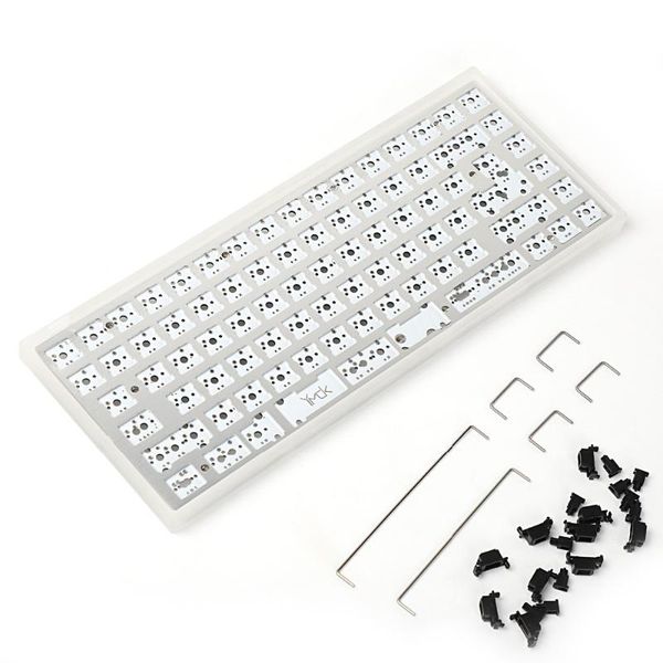 

keyboards ymdk 84 kit cnc acrylic case anodized plate underglow rgb fully programmable pcb stabilizers for 75% keyboard ansi iso layout
