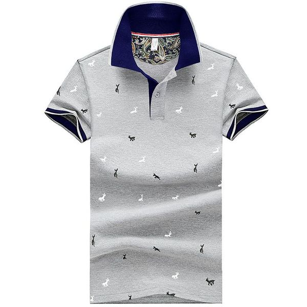 

men's polos print shirts 2021 summer trend lapel white business mens clothes short sleeve commute casual blouse, White;black