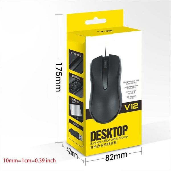 

computer optical mouse 1000 dpi classic wired usb ergonomic mice silent click for pc computer/ lap desk notebook