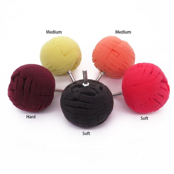 

100pcs wholesale auto wheel polishing sponge used for electric drill 80mm burnishing ball cone car hub buffing care products
