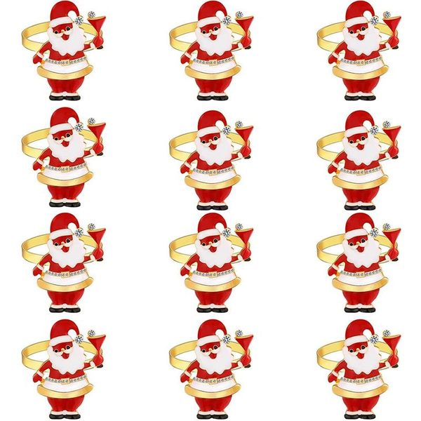 

napkin rings 12 pcs christmas santa claus holder for holiday party dinner wedding banquet decor
