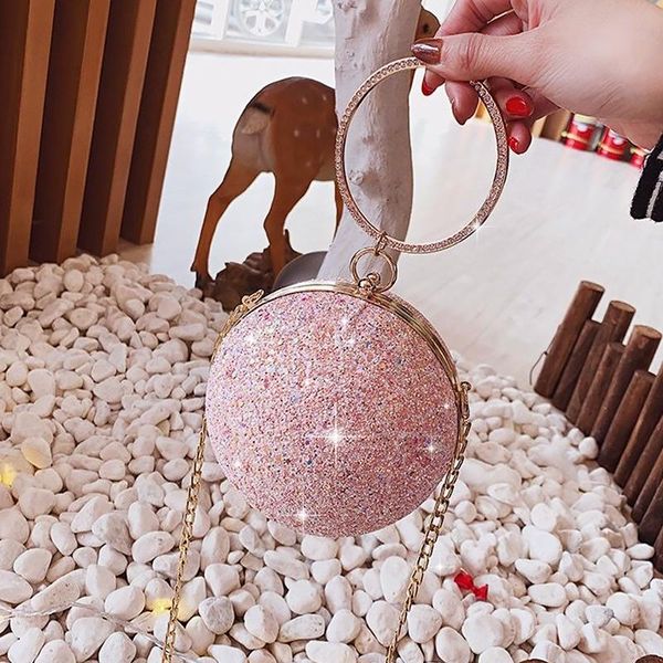 

chain bags woman handbag shoulder bag purse crystal ball party glitter cross body female birthday gifts for girls shining design waist