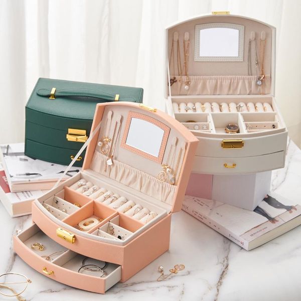 

storage boxes & bins makeup box vanity organizer rotating skrzynka na kosmetyki large capacity double drawer type jewelry
