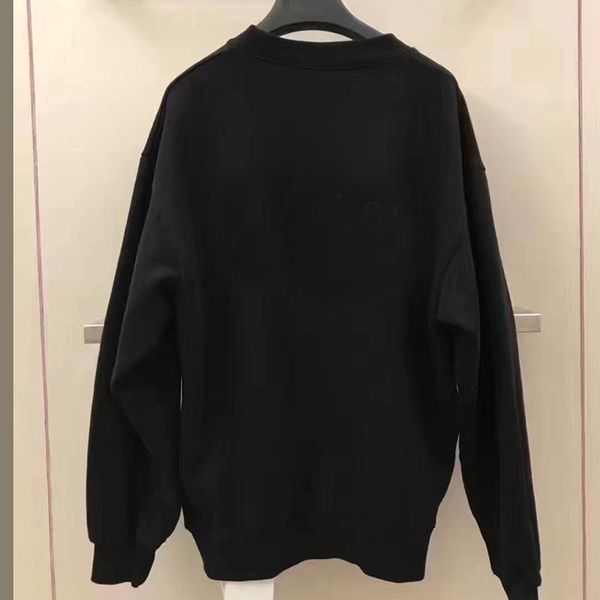 

round collar s-5xl over size hoodies mens 100% cotton high street fashion hooded casual men and women hip hop sweatshirts big tall, Black