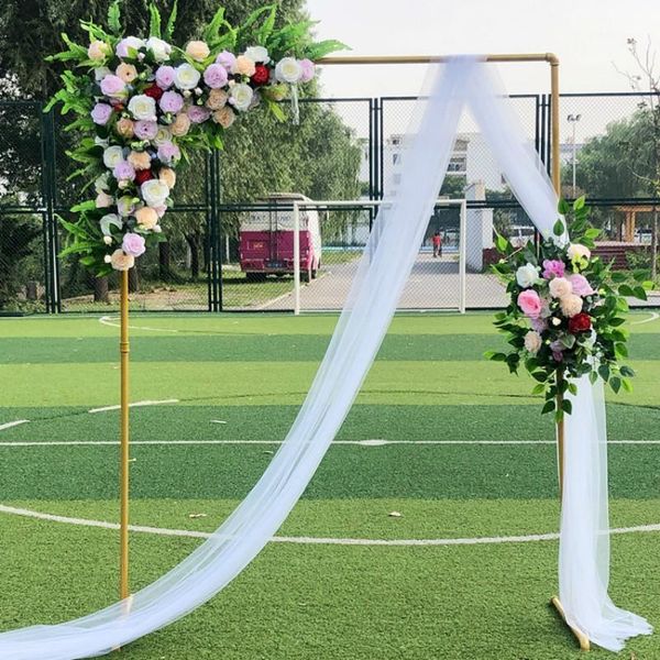 

party decoration gold/white wedding arch background wrought iron shelf decorative props diy balloon with frame1