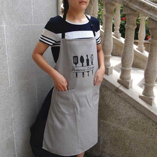 

aprons striped printed cotton apron japanese-style simple home kitchen baking overalls bibs accessory