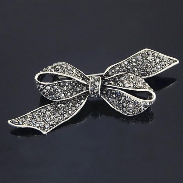

pins, brooches earofcorn selling europe and the united states retro black bow brooch suit collar needle jewelry accessories, Gray