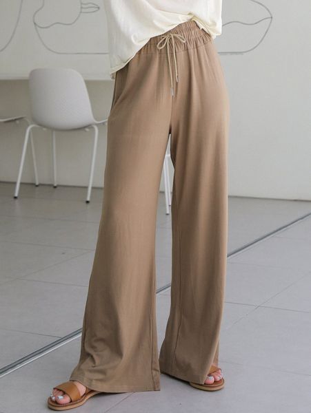 

dazy drawstring waist wide leg pants 18mb#, Black;white