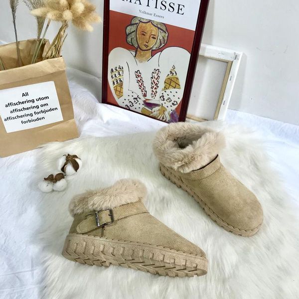 

boots 2021 snow women autumn and winter women's shoes short warm cotton wool, Black