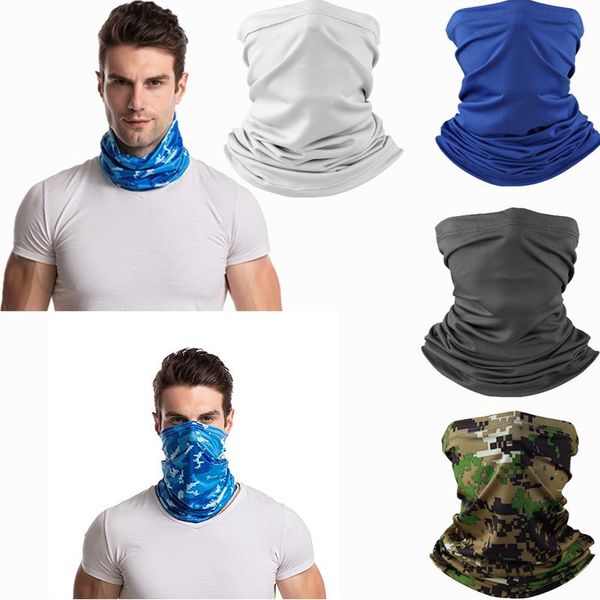 

scarves spring summer cycling face mask breathable uv protection sports headwear bike headband solid color camouflage bicycle scarf, Blue;gray