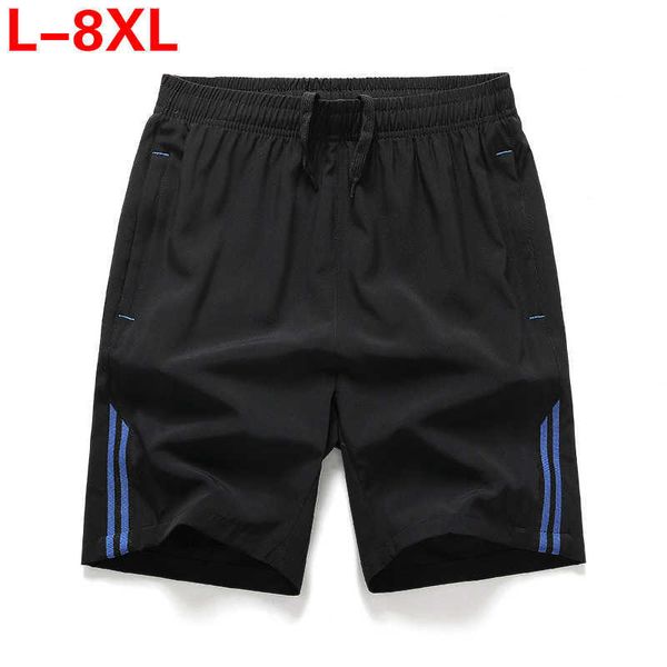 

plus size 5xl 6xl 7xl 8xl men breathable shorts elastic waist casual quick dry male beach sporting gym joggers 210714, White;black