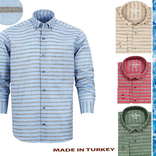 

men's casual shirts long sleeve for men cotton striped oxford plaid shirt front patch chest pocket fashion turkey varett, White;black