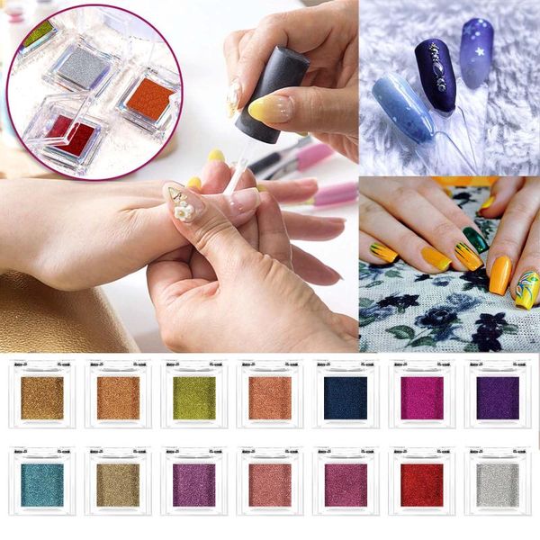 

nail glitter monochrome titanium powder electroplating mirror art solid nails, Silver;gold