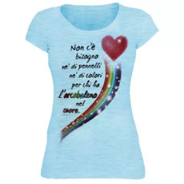 

t-shirt shirt rainbow in heart cotton fashion women, White;black